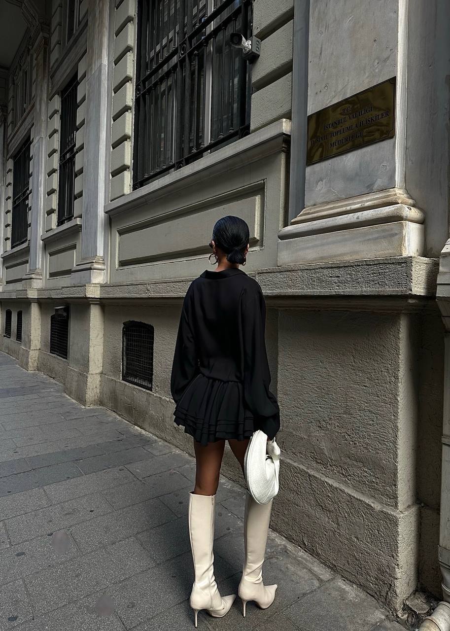 The Luxe Pleated Shirt Dress - 1024