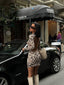 The Leopard Luxe Long Sleeve Short Dress - 1021