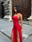 The Vixen Lace-Up Slit Maxi Dress Fierce Allure - 1186