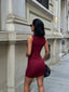 The Sienna Ruched Side-Tie Mini Dress Sleek Essential - 1191
