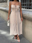 The Riviera Charm Lace-Up Midi Dress Summer Romance - 1202