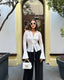 The Sophia Sheer Lace-Up Shirt - 1013
