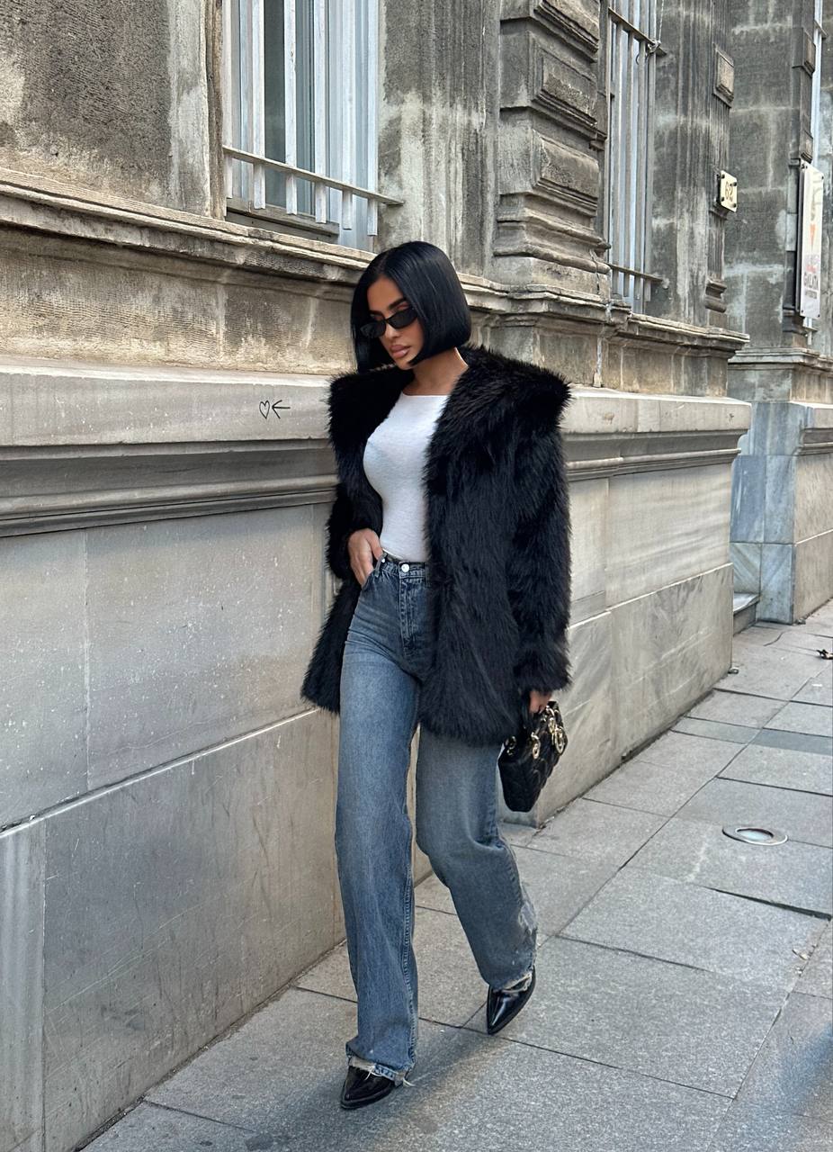 Urban Luxe  Faux Fur Coat Oversized Plush Finish - 1260