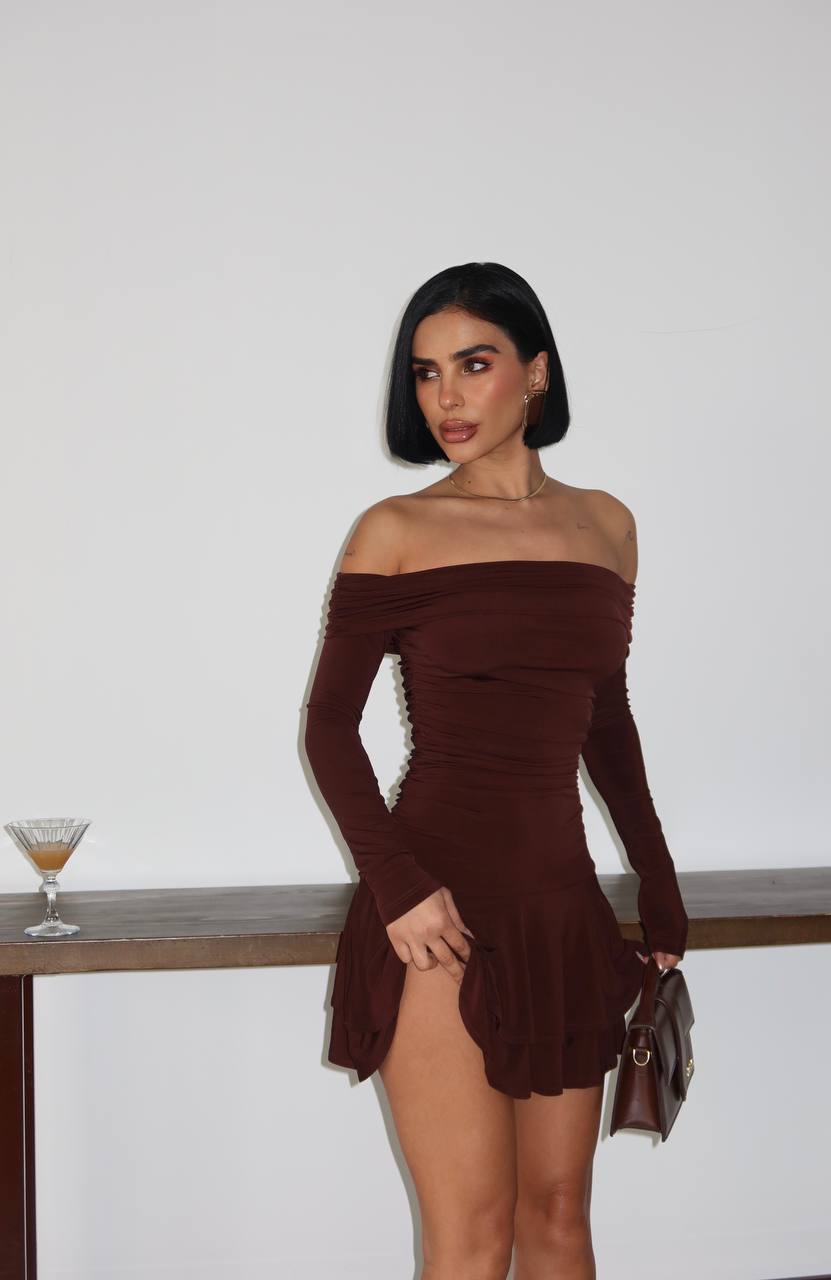 Midnight Muse Mini Dress Bodycon Off-Shoulder 1280