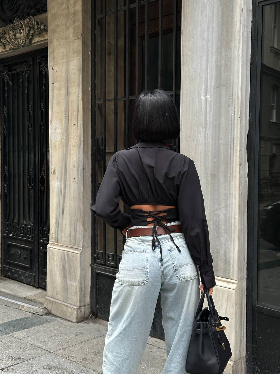 Urban Sculpt Cropped Blouse Fitted Waist Shaping 1278