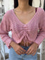 The Lace Knit Drawstring Crop Top – 1145