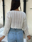 The Lace Knit Drawstring Crop Top – 1145