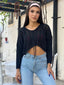 The Lace Knit Drawstring Crop Top – 1145