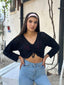 The Lace Knit Drawstring Crop Top – 1145
