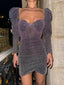 The Glam Sequin Long-Sleeve Mini Dress – 1039