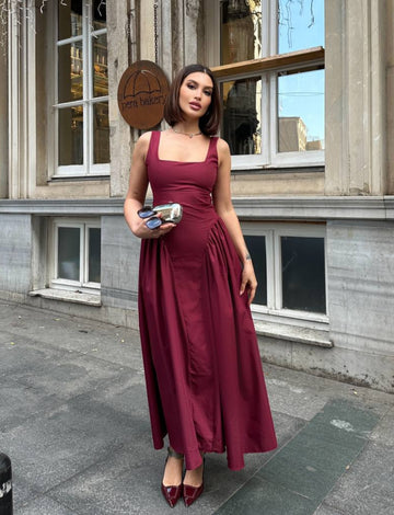 The Belle Lace-Up Midi Dress – 1164