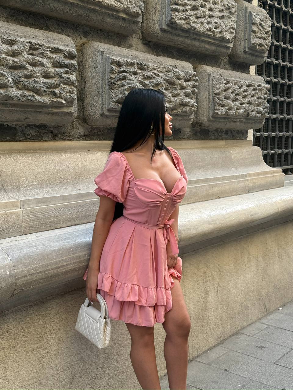 The Bella Ruffle-Sleeve Corset Mini Dress - 1204