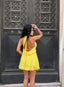 The Capri Drape Halter Mini Dress Sunset Romance - 1210