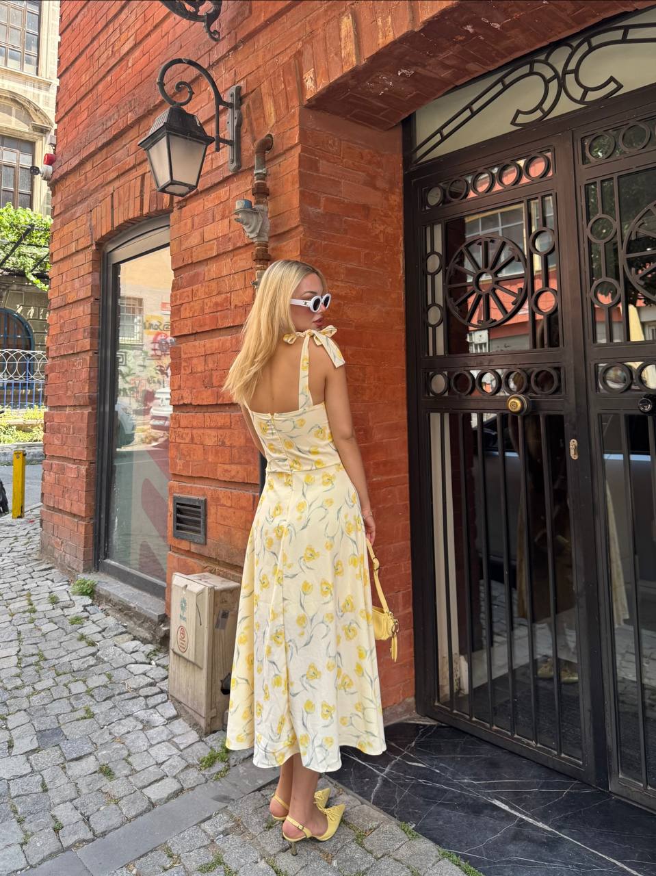 Summer Blossom Shoulder-Tie Blue Floral - 1221