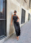 The Nova Backless Satin Maxi Dress Timeless Drape - 1235