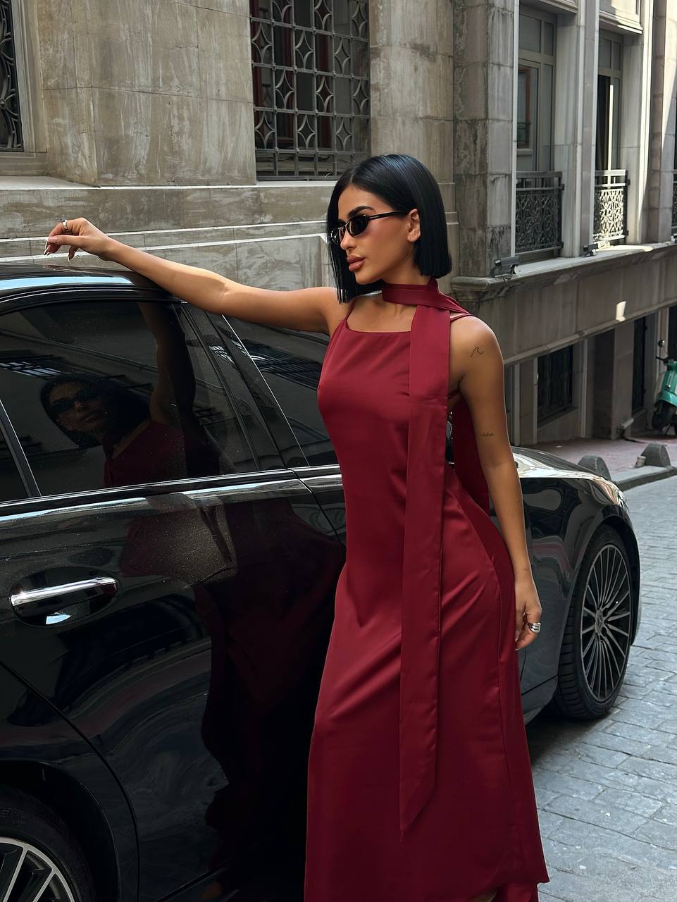 The Nova Backless Satin Maxi Dress Timeless Drape - 1235