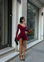Eternal Ruffle Mini Dress Fit & Flare Button Detail - 1249