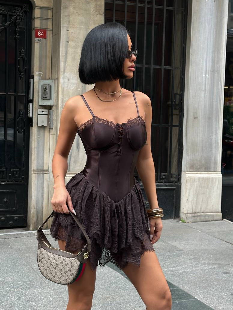 The Pearl Corset Mini Dress - 1016