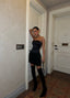 The Satin Ruffle Strapless Mini Dress – 1036