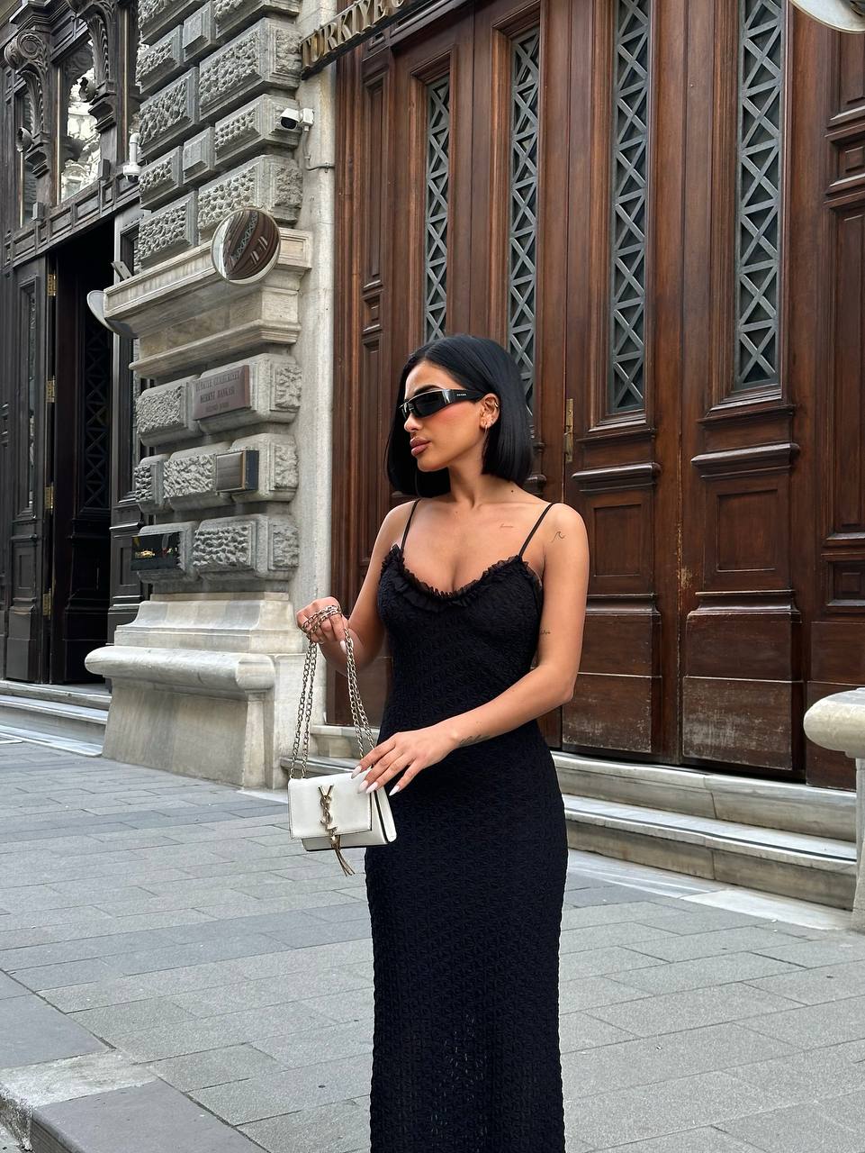 The Florence Crochet Maxi Dress Textured Romance - 1183