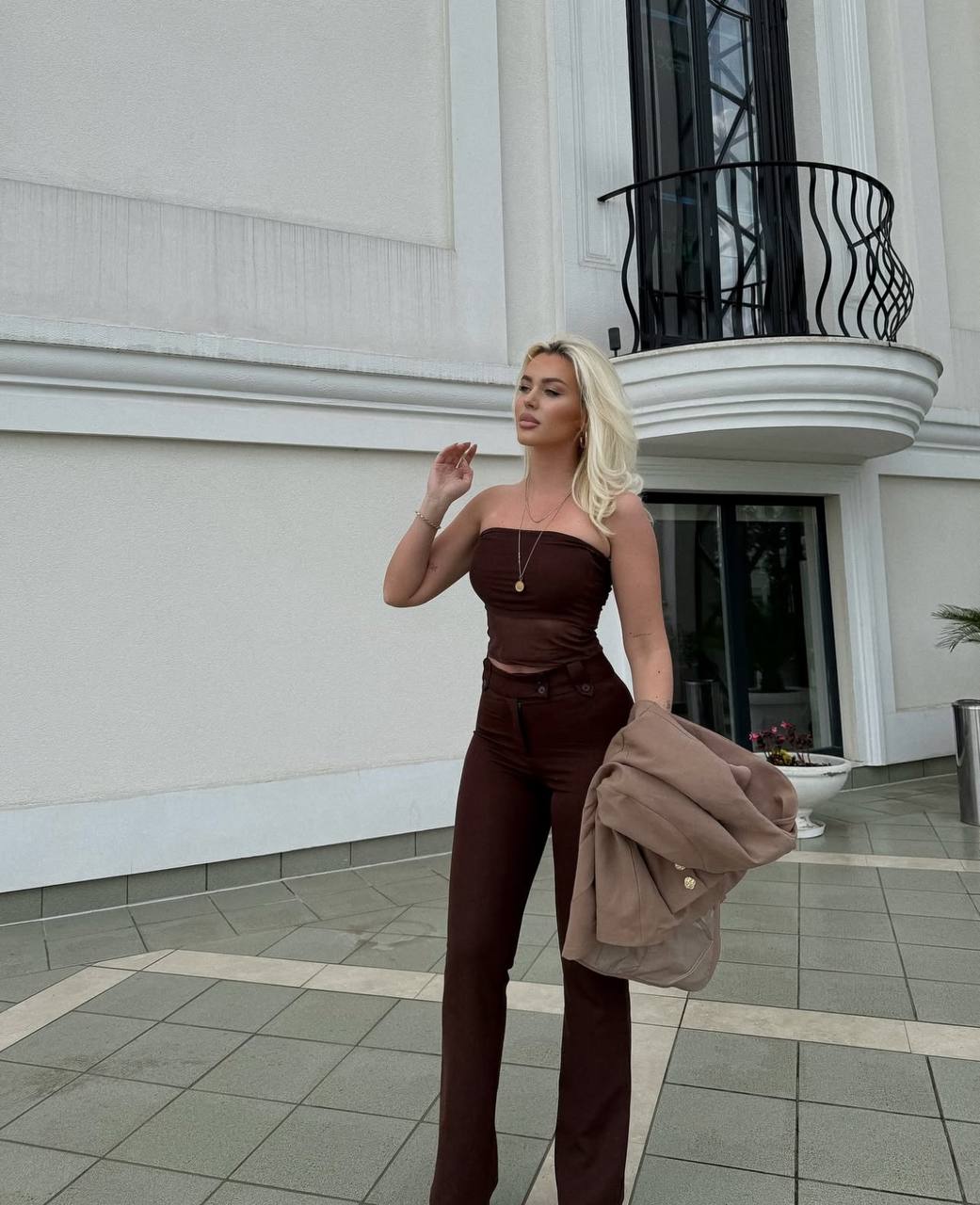 The Luxe Strapless Mesh Panel Set  Chic Two-Piece - 1166