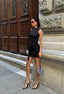 The Sienna Ruched Side-Tie Mini Dress Sleek Essential - 1191