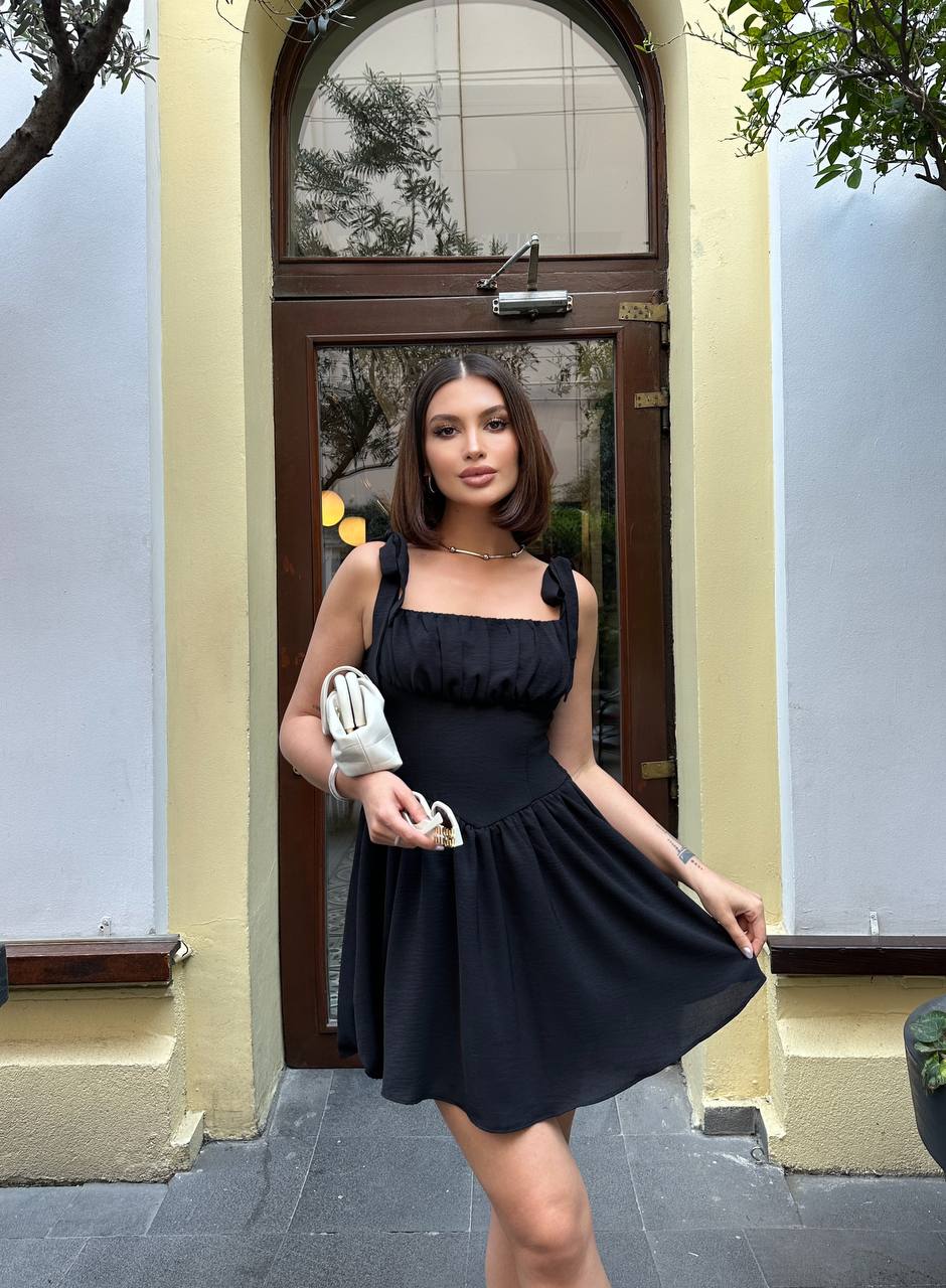 The Amara Tie-Strap Babydoll Mini Dress – 1197