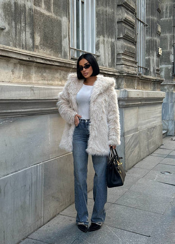 Urban Luxe  Faux Fur Coat Oversized Plush Finish - 1260