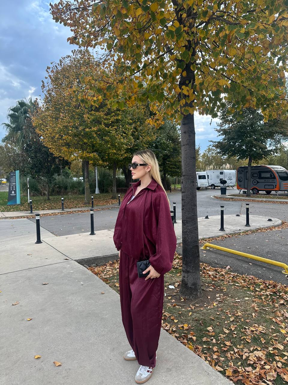 Urban Luxe Two-Piece Set Oversized Satin Finish 1261