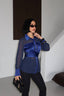 Silk Command Blouse Wrap Fit Waist Tie 1284