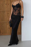 Velvet Aura Maxi Skirt Fitted Satin Texture 1283