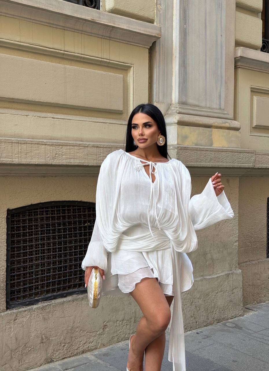 Celeste Pleated Flare Mini Dress Romantic Chic - 1234