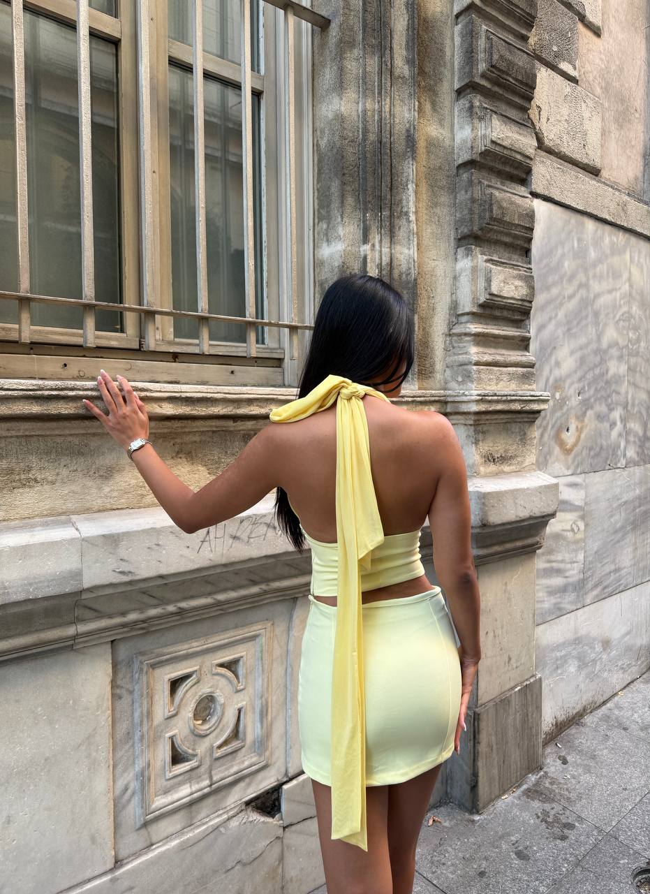 The Soleil Two-Piece Halter Mini Set – 1236