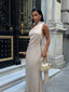Eternal Glow Maxi Dress One-Shoulder Draped Scarf Detail - 1247