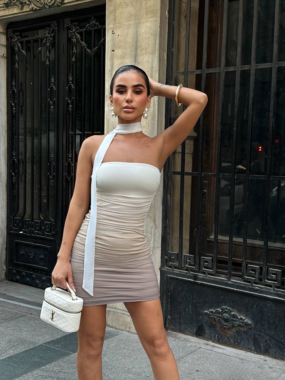 Ethereal Glow Mini Dress Strapless Ombre Ruched 1263