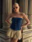 The Denim Corset Tube Top - 1131