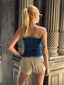 The Denim Corset Tube Top - 1131