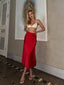 The Satin Elegance Midi Skirt – 1129