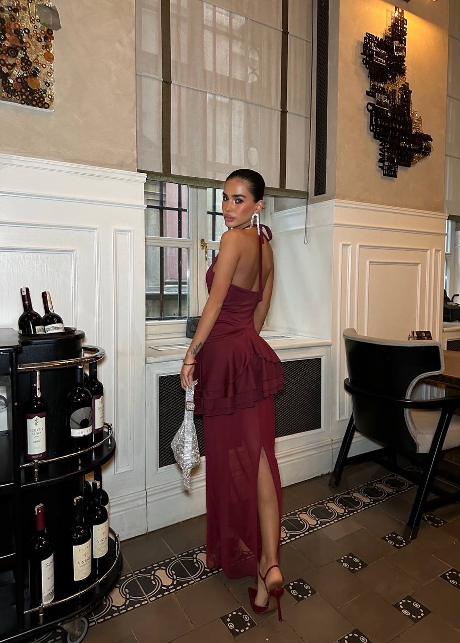 The Luxe Halter Tiered Maxi Dress - 1025