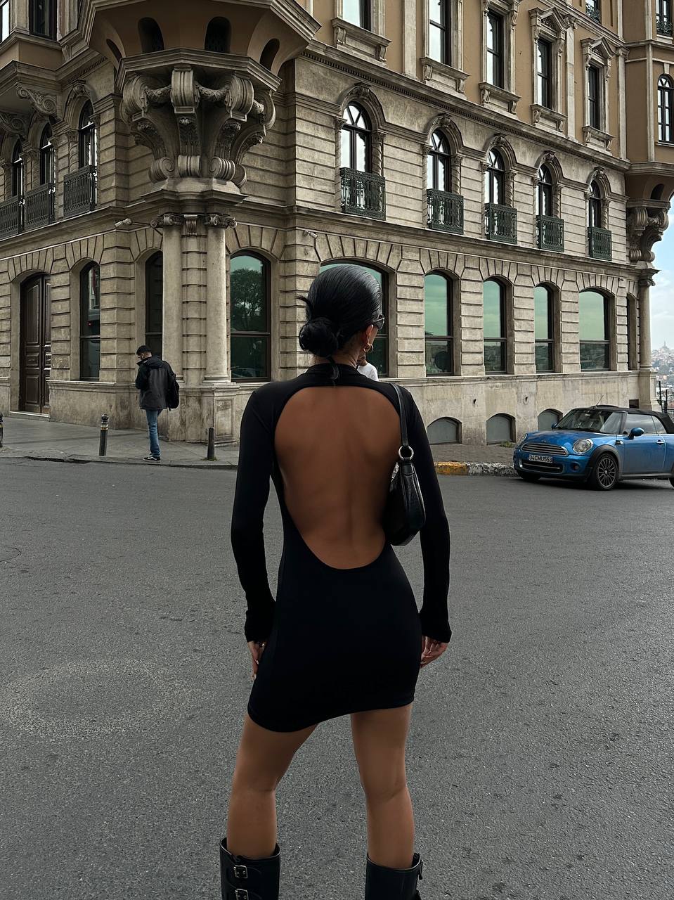 The Luxe Allure Open-Back Mini Dress - 1017