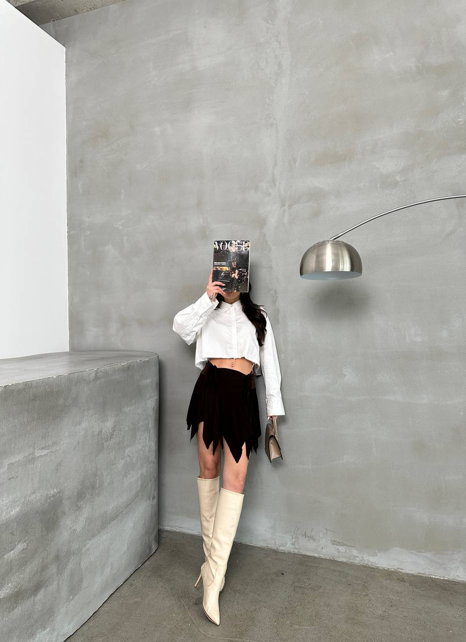 Ethereal Asymmetrical Ruched Skirt - 1173