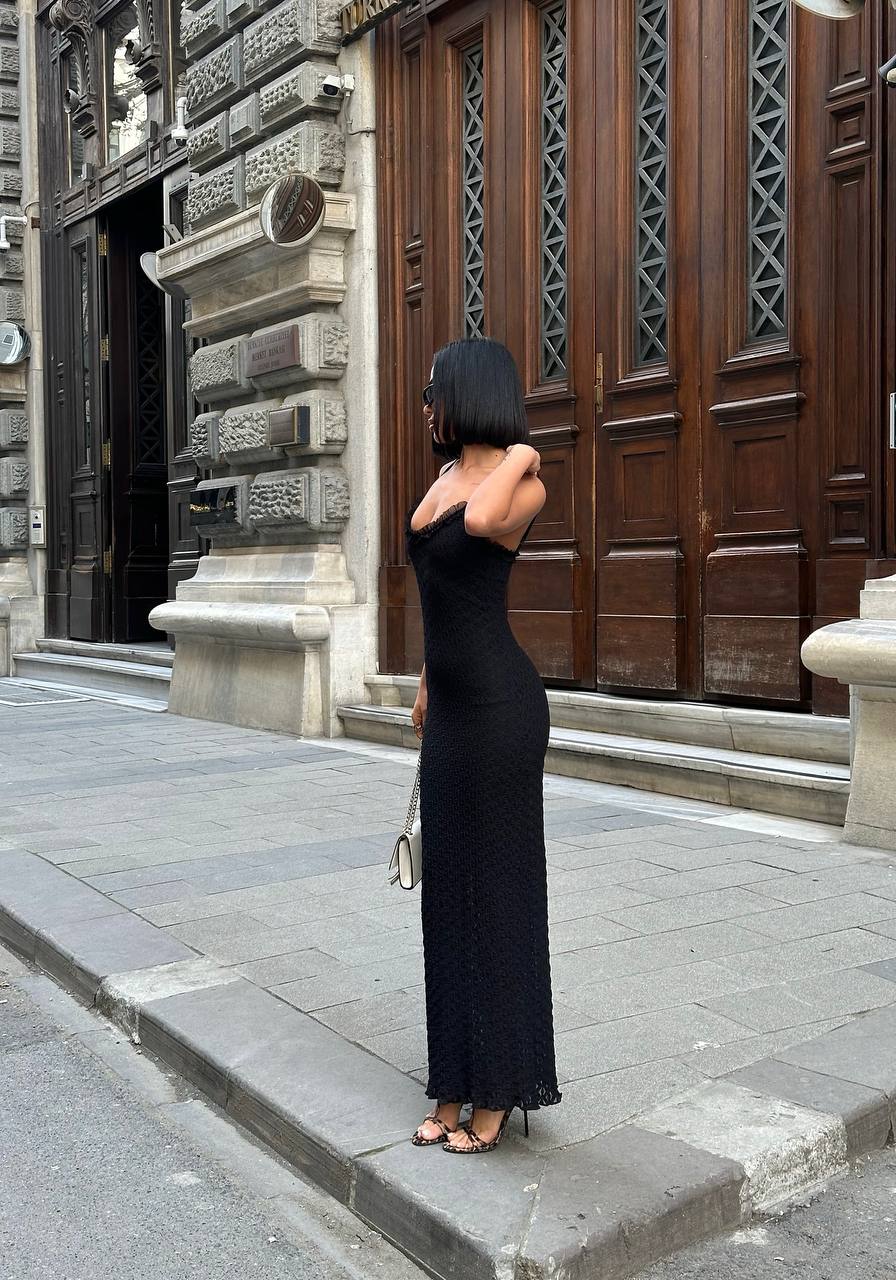 The Florence Crochet Maxi Dress Textured Romance - 1183