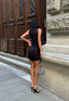 The Sienna Ruched Side-Tie Mini Dress Sleek Essential - 1191