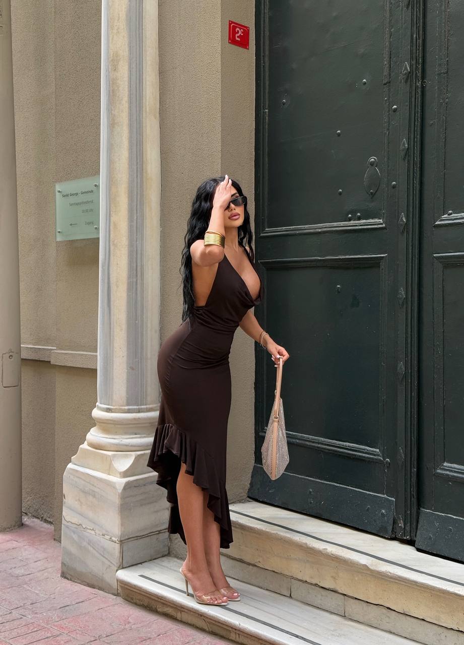 The Havana Ruffle-Edge Halter Dress - 1211