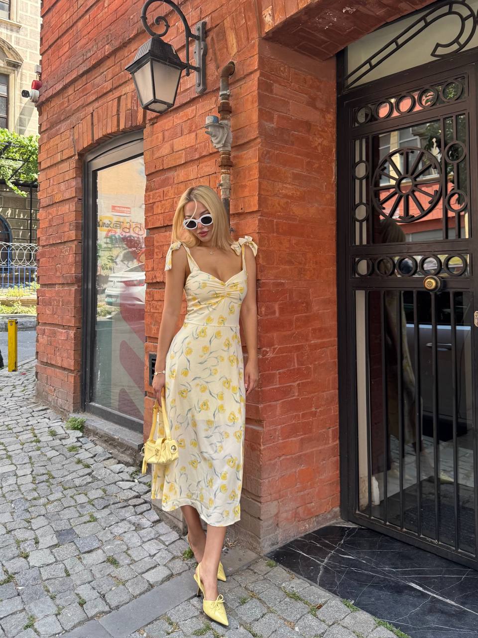 Summer Blossom Shoulder-Tie Blue Floral - 1221