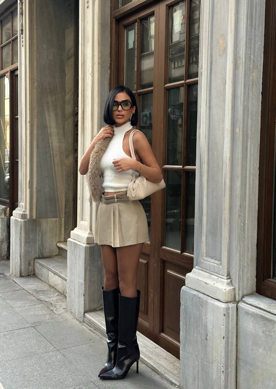 Urban Poise Mini Skirt Pleated High Waist 1276