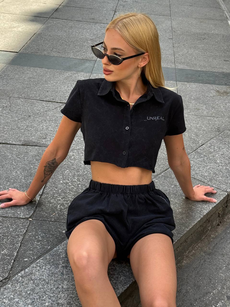 The Unreal Cropped Shirt & Shorts Set – 1121