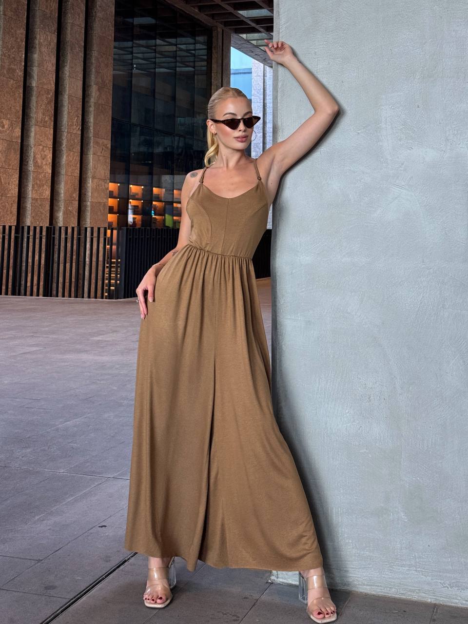 The Noir Flow Wide-Leg Jumpsuit – 1120