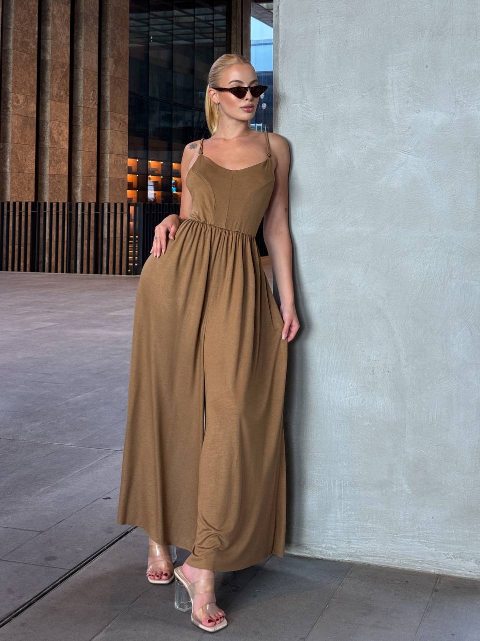 The Noir Flow Wide-Leg Jumpsuit – 1120