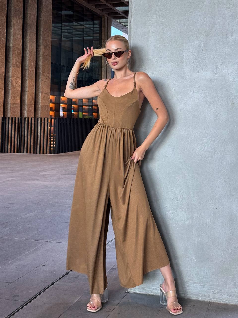 The Noir Flow Wide-Leg Jumpsuit – 1120